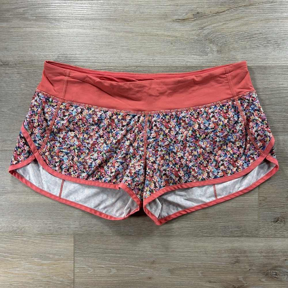 Lululemon Size 10 Low Rise Speed Up 2.5" Shorts Prism Petal Atomic Red Running